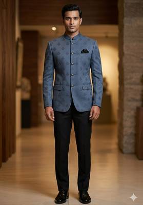 Steel grey color jodhpuri for men | premium designer bandhgala ethnic wear 1