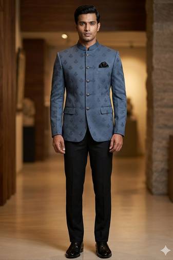 Steel grey color jodhpuri for men | premium designer bandhgala ethnic wear