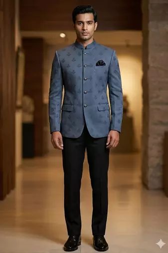 Steel grey color jodhpuri for men | premium designer bandhgala ethnic wear