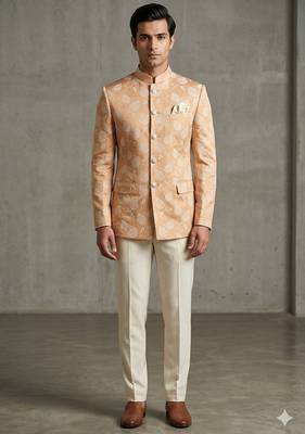 Pitch color floral jodhpuri for men | premium designer bandhgala ethnic wear 1