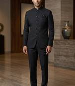 Black color weaving jodhpuri for men | premium designer bandhgala ethnic wear