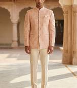 Peach color premium jodhpuri for men | premium designer bandhgala ethnic wear