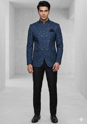 Blue color jodhpuri for men | premium designer bandhgala ethnic wear 1