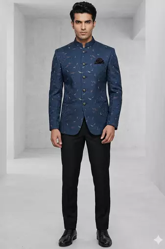 Blue color jodhpuri for men | premium designer bandhgala ethnic wear