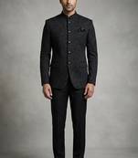 Black color imported flower jodhpuri for men | premium designer bandhgala ethnic wear