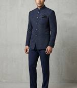 Navy blue jodhpuri for men | premium designer bandhgala ethnic wear