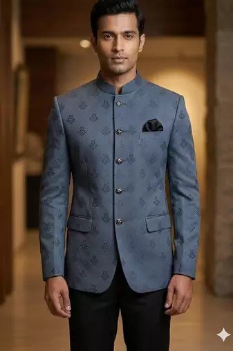 Steel grey color jodhpuri for men | premium designer bandhgala ethnic wear
