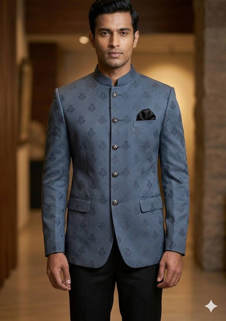 Steel grey color jodhpuri for men | premium designer bandhgala ethnic wear