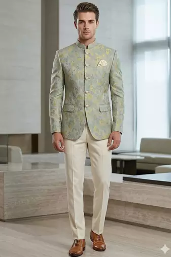 Sea green multicolor jodhpuri for men | premium designer bandhgala ethnic wear