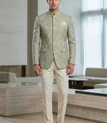 Sea green multicolor jodhpuri for men | premium designer bandhgala ethnic wear