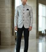 Grey color smart jodhpuri for men | premium designer bandhgala ethnic wear