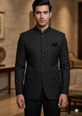 Black color partywear jodhpuri for men | premium designer bandhgala ethnic wear 2