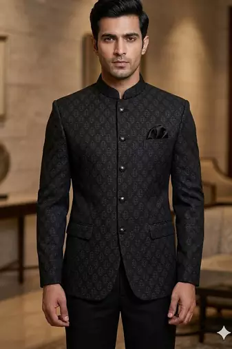 Black color partywear jodhpuri for men | premium designer bandhgala ethnic wear