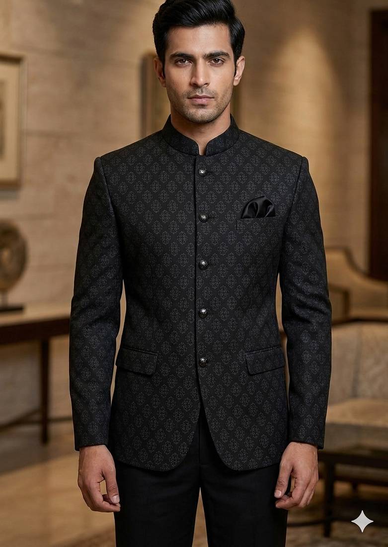 Black color partywear jodhpuri for men | premium designer bandhgala ethnic wear