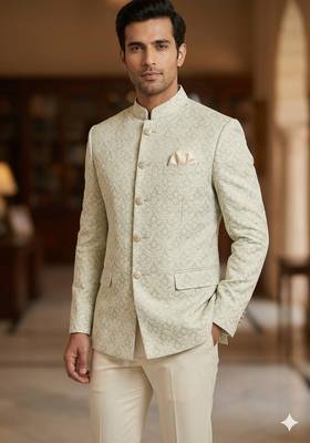 Pastel pista color jodhpuri for men | premium designer bandhgala ethnic wear 2