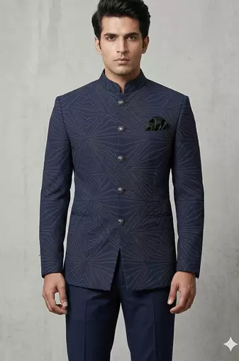 Navy blue jodhpuri for men | premium designer bandhgala ethnic wear
