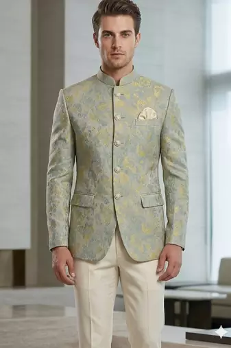 Sea green multicolor jodhpuri for men | premium designer bandhgala ethnic wear
