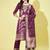 Floral printed silk blend round neck kurta trouser & dupatta set