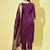 Floral printed silk blend round neck kurta trouser & dupatta set