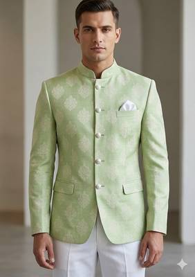 Pista color jodhpuri for men | premium designer bandhgala ethnic wear 1