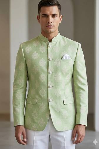 Pista color jodhpuri for men | premium designer bandhgala ethnic wear
