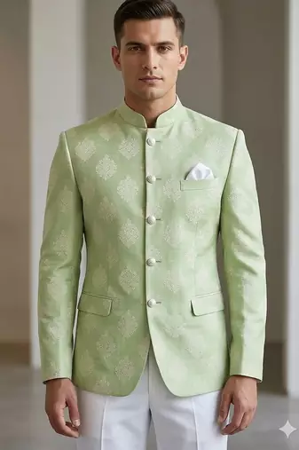 Pista color jodhpuri for men | premium designer bandhgala ethnic wear