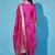 Floral printed silk blend round neck kurta trouser & dupatta set