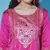 Floral printed silk blend round neck kurta trouser & dupatta set