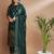 Floral printed cotton silk round neck kurta trouser & dupatta set