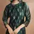 Floral printed cotton silk round neck kurta trouser & dupatta set