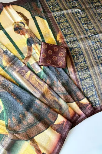 wine dharmavaram big figure printing type printed jaqurad saree