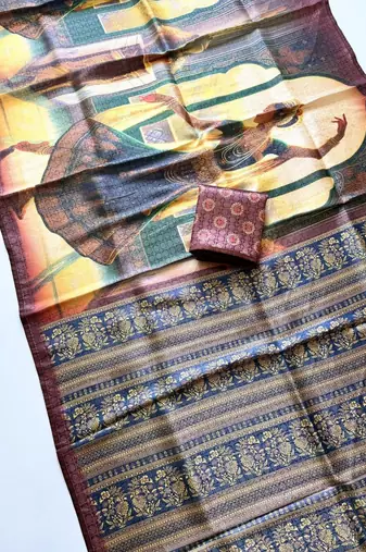 wine dharmavaram big figure printing type printed jaqurad saree