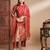 Floral printed cotton silk round neck kurta trouser & dupatta set