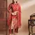 Floral printed cotton silk round neck kurta trouser & dupatta set