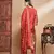 Floral printed cotton silk round neck kurta trouser & dupatta set
