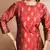 Floral printed cotton silk round neck kurta trouser & dupatta set