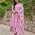 Women's Gorgeous Thread Work Chanderi Sik Fabric Flared Anarkali Pant and Dupatta Set