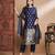 Floral printed cotton silk round neck kurta trouser & dupatta set