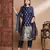 Floral printed cotton silk round neck kurta trouser & dupatta set