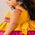 Yellow & pink embellished polyester top with lehenga ethnic wear