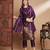 Floral printed cotton silk round neck kurta trouser & dupatta set
