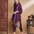 Floral printed cotton silk round neck kurta trouser & dupatta set