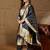 Floral embroidered cotton silk round neck kurta trouser & dupatta set