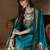 Floral embroidered cotton silk round neck kurta trouser & dupatta set