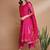 Floral printed cotton silk round neck kurta trouser & dupatta set