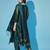 Floral printed cotton silk round neck kurta trouser & dupatta set
