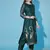 Floral printed cotton silk round neck kurta trouser & dupatta set