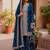 Dark blue georgette party wear embroidery sharara suit set
