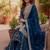 Dark blue georgette party wear embroidery sharara suit set