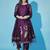 Floral printed cotton silk round neck kurta trouser & dupatta set